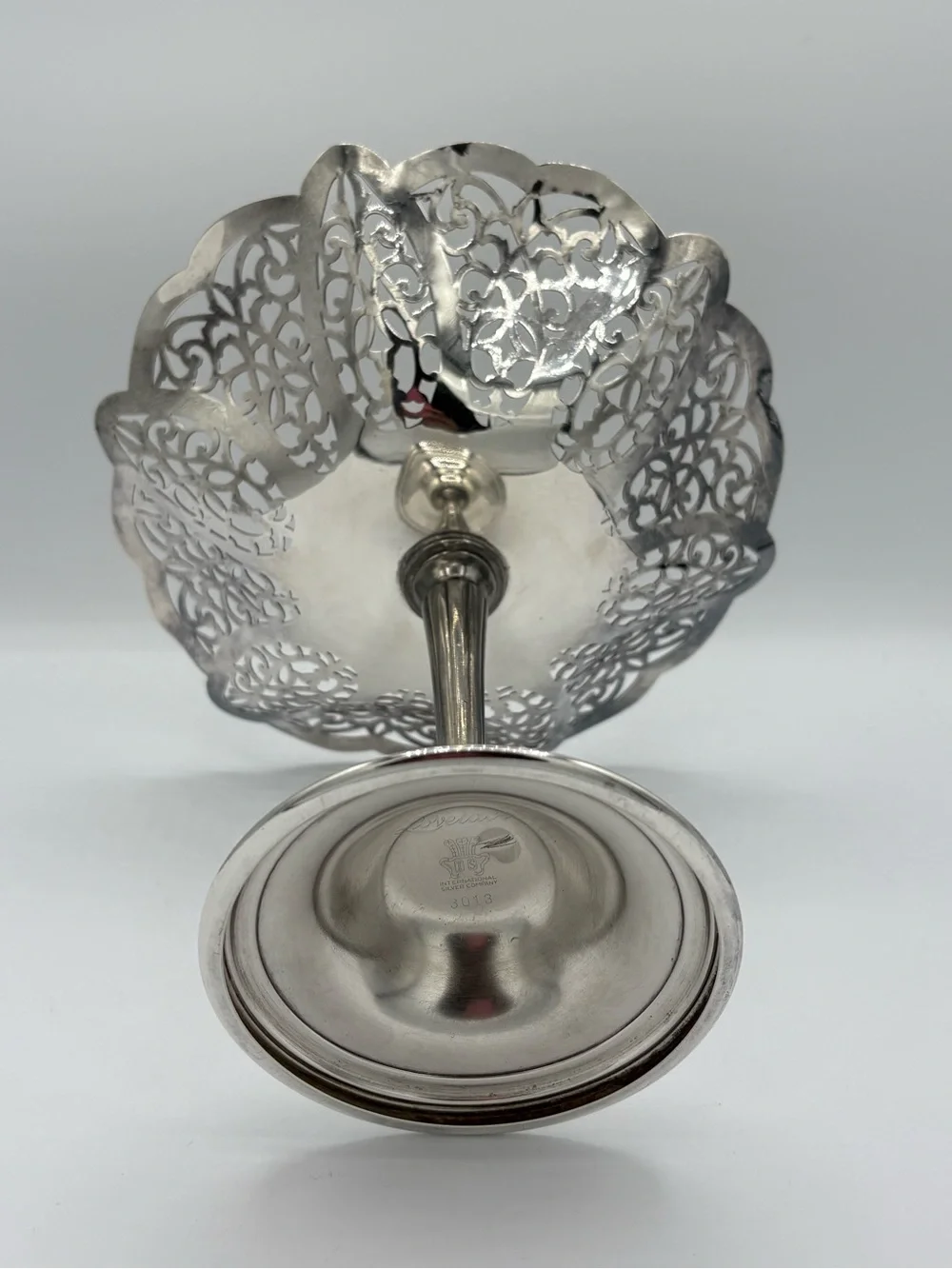 Vintage Intl Silver Lovelace 3013 Silverplate Pedestal Compote Bowl 6.5” high